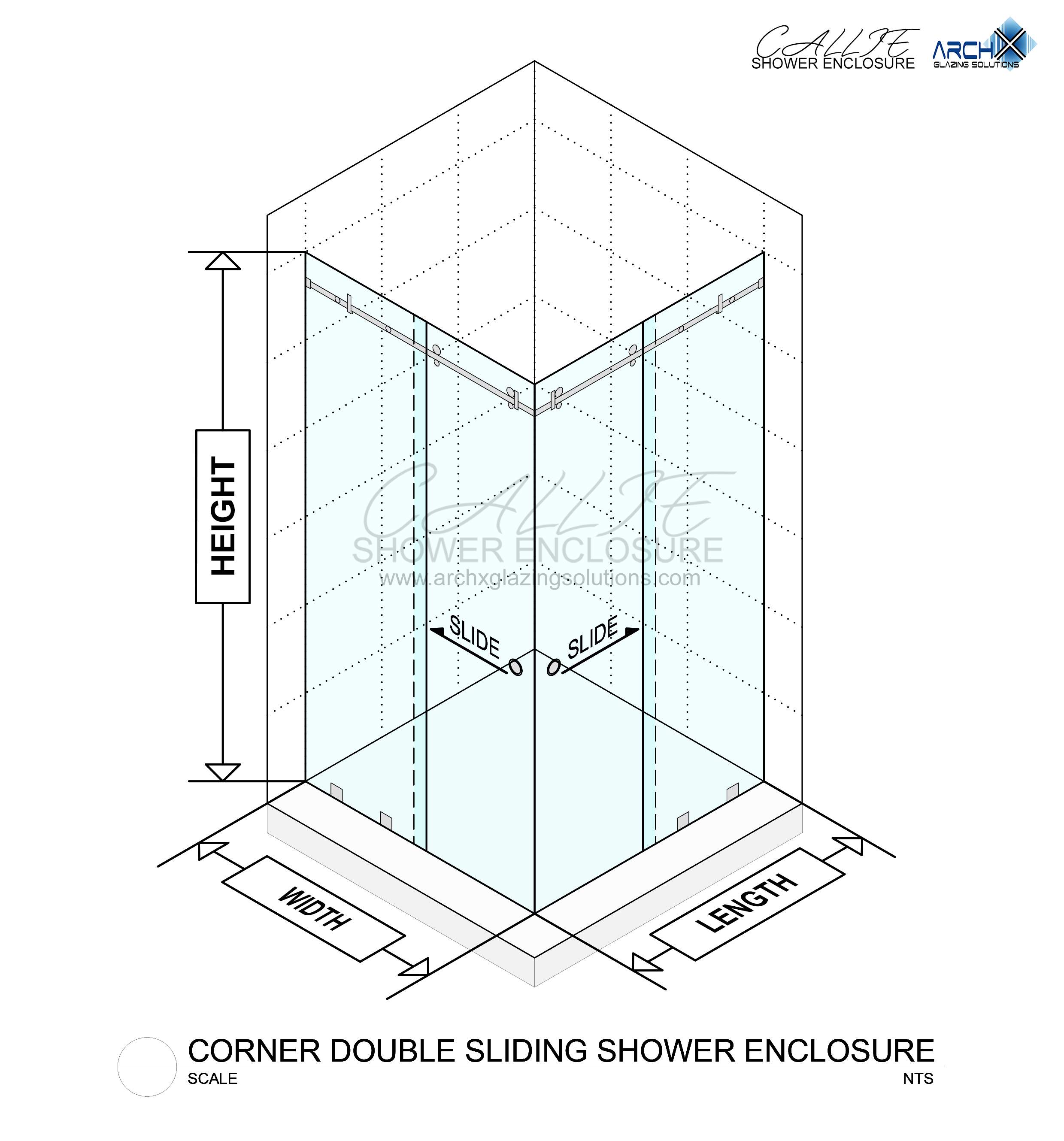 7. Corner Double Sliding Shower Enclosure